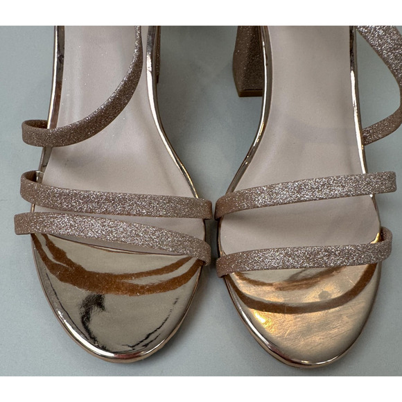 Journee Collection Bella Shoes Womens Size 7 Glitter Block Heel Sandal Dress - Picture 2 of 12